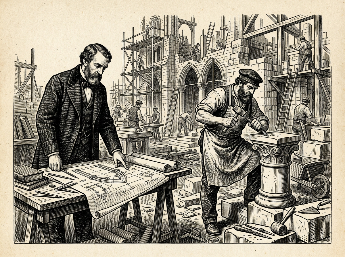 Editorial woodcut-style illustration for the dispatch “True Stoicism requires embodied moral theory, not frantic action.”, from A Critique of Modern Stoicism, filed under editorial misstep: action bias.